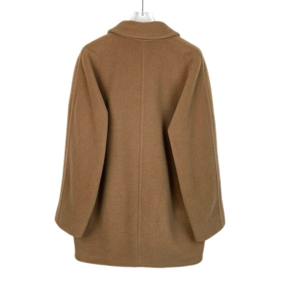 Max Mara Brown Camel Wool Double-Breasted Coat With Lapel Collar Size XS - Picture 2 of 7